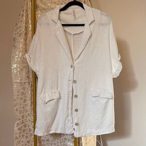 Free People Cream Textured tunic/cover-up